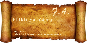 Flikinger Adony névjegykártya